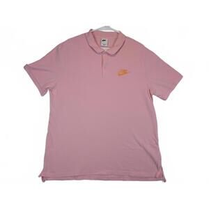 Nike Polo Shirt Pink Embroidered Swoosh Logo Mens XL Short Sleeve